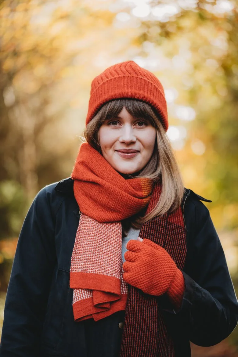 Flame Orange Lambswool Scarf — Collingwood-Norris